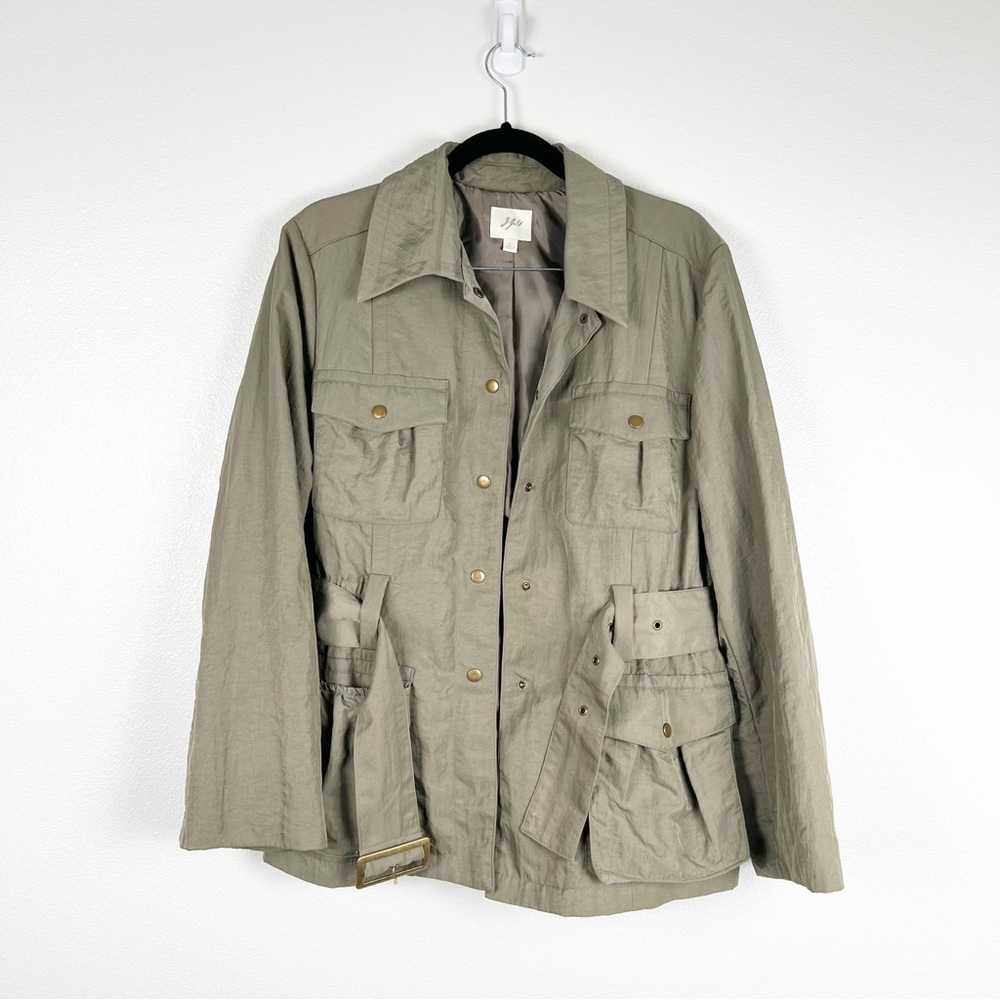J Jill Cargo Utility Jacket Green‎ Sz L